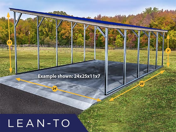 lean to carport with doors